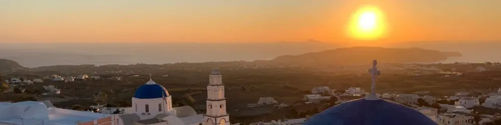 Sunset in Pyrgos Santorini